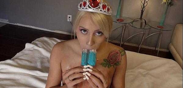  18 Year Old Blonde Chanel Grey Learning How To Handle Huge Cocks Sucking Off Giant Popsicles